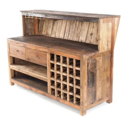 Produktbild von BARSCHRANK "PUREWOOD" | 150x110x55cm (BxHxT), Hausbar, Verkaufstresen | Farbe: 01 natur-vintage