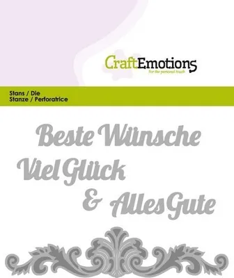 Produktbild von CraftEmotions Stanzschablone - Text Deutsch -  Beste Wünsche