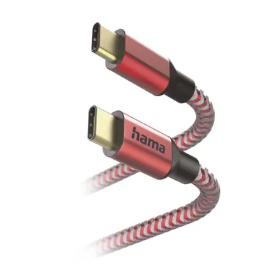 Produktbild von Hama Reflective, 1,5 m, USB C, USB C, USB 2.0, 0,48 Gbit/s, Rot