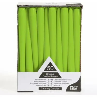 Zdjęcie produktu dla Papstar 81113 50 Świeczników Średnica 2.2 X 25 Cm Limonkowa Zieleń