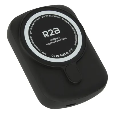Produktbild von R2B MagSafe Powerbank Magnetische 10.000 mAh, MagSafe Kabelloses Laden, USB-C Power Bank für iPhone & Samsung, Schnellladefunktion, Mini, Leicht