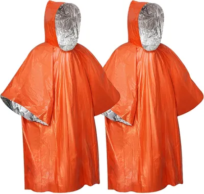 Imagen del producto de Poncho de supervivencia para emergencias, resistente a la lluvia, 130 x 100 cm, ideal para camping