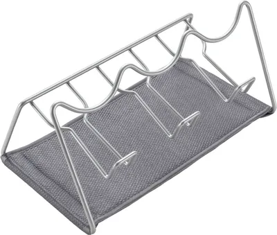 Produktbild von Metaltex Abtropfgestell/Flaschenhalter Sodatex-3 für 3 Flaschen mit Abtropfmatte 30x17x14cm, silber-grau