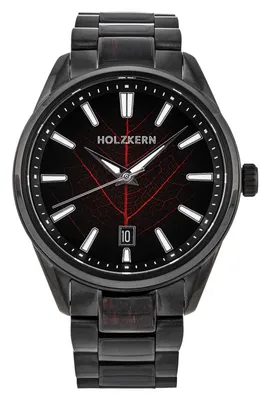 Produktbild von Holzkern Herrenuhr Automatik Era X Lorbeerblatt/Geflammte Walnuss
