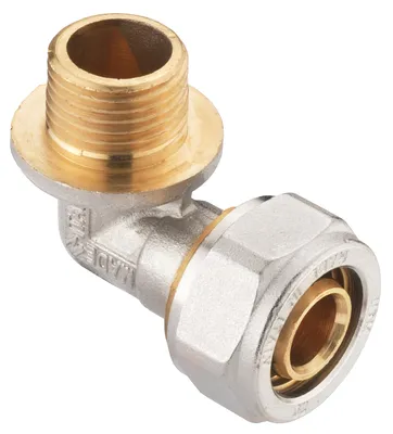Produktbild von Cornat Schraub-Winkel 90° komplett ø 20 mm 1/2 AG Messing vernickelt