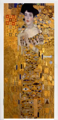 Obrázek produktu pro MuchoWow® Plakát na dveře - Portrét Adèle Bloch-Bauerové I - Obraz, Gustav Klimt - 205x75 cm - Samolepicí fólie na dveře