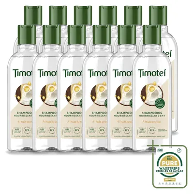 Zdjęcie produktu dla 12 sztuk szamponu 2-w-1 Timotei, odżywiający - 300 ml - zestaw ekonomiczny