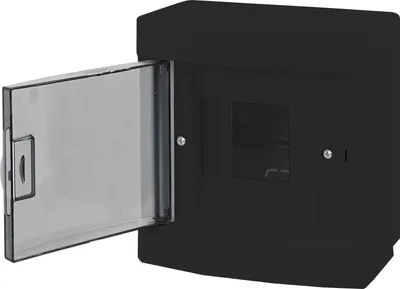 Produktbild von Sicherungskasten Aufputz Verteilerkasten Kleinverteiler IP40 4 Module schwarz