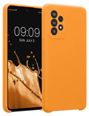 Produktbild von kwmobile Hülle kompatibel mit Samsung Galaxy A52 / A52 5G / A52s 5G - Hülle Silikon gummiert - Handyhülle - Handy Case in Fruity Orange
