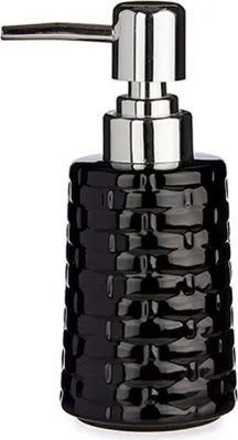 Produktbild von Berilo Seifenpumpe - Keramik - schwarz/silber - 150 ml - nachfullbar