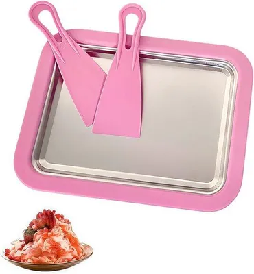 Produktbild von Selbstgemachte Instant-Roll-Ice-Cream-Maschine - Opgerollte Eis-Maschine mit Spatels für gerollte Gelato und gefrorene Yogurt - Rosa 225 x 175 cm
