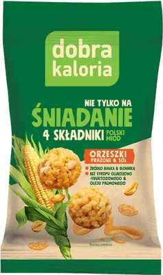 Zdjęcie produktu dla Dobra Kaloria Kulki Śniadaniowe Prażone Orzeszki & Sól Z Miodem Bez Laktozy 32 G