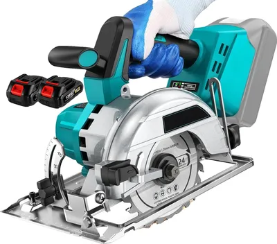Image de Scie circulaire, modèle sans fil, moteur sans balais, avec 2 batteries