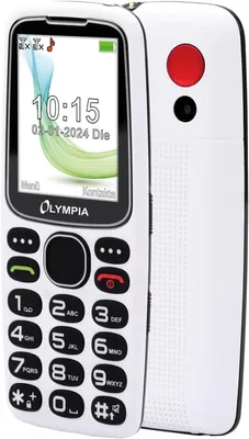 Produktbild von Komfort-Mobiltelefon mit Großtasten und großem Farb-LC-Display weiß Olympia Star