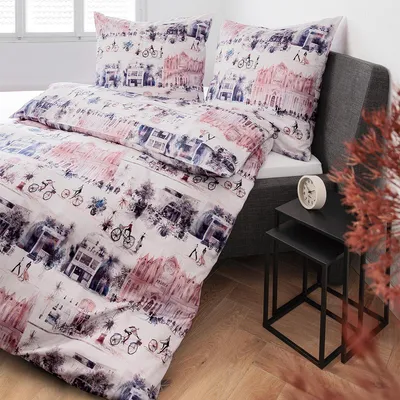 Produktbild von Janine Mako-Satin Bettwäsche modern art S 42183-07 taupe natur 155x200 cm + 80x80 cm