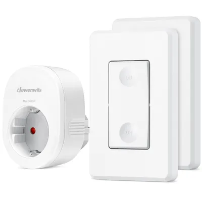 Produktbild von DEWENWILS Funksteckdosen mit 2 Fernbedienung Innen, 16A 3680W, Vorprogrammiert