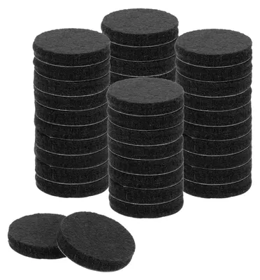 Filzgleiter für Möbel, 40 Stück, 25 x 5 mm, selbstklebend, Schwarz
