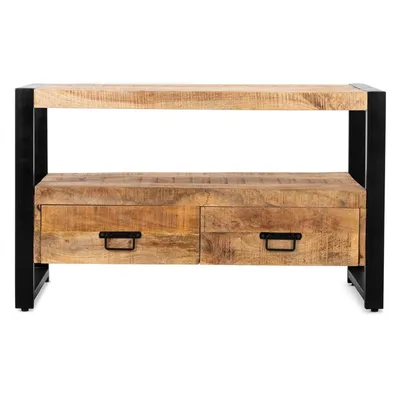 Produktbild von TV-Lowboard Britt aus Mangoholz 120cm - Hellbraun