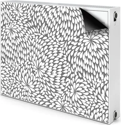 Produktbild von Magnet Radiator Magnet Mat Heizkörperverkleidung Heizkörper-Abdeckung Heizung 110x60 cm  - Schwarze Blume