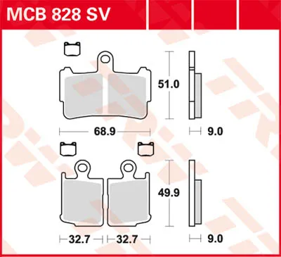 Obrázek produktu pro TRW Bremsbelag Trw Sinter Mcb 828 Sv