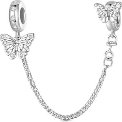 Produktbild von Gnoce Sicherheitskette Schmetterling IDC149 Silber