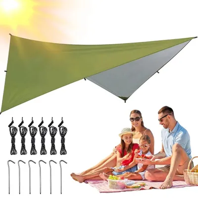 Produktbild von 3x3m Outdoor Tarp Zeltplane Wasserdicht 210T Polyester Camping Sonnenschutz