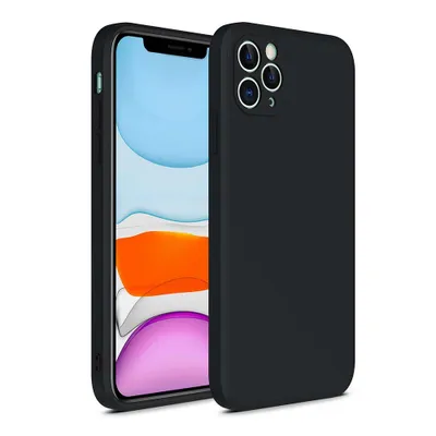 Productafbeelding van Smartphonica iPhone 12 Pro siliconen hoesje met zachte binnenkant - Zwart