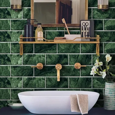 Produktbild von Wandaufkleber, 54 Stück – Wandsticker für Küche – Wandsticker für Badezimmer – Wandsticker für Wohnzimmer – Selbstklebend – Marmoroptik – Wanddeko