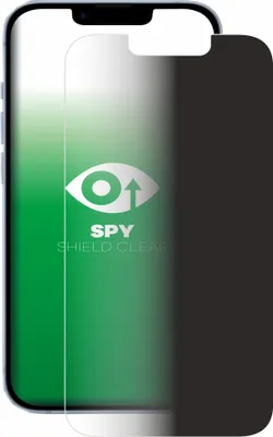 A screen protector for an Apple iPhone 14 is shown, with a gradient effect indicating privacy.