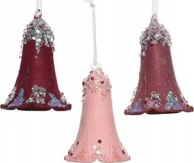 Imagen del producto de Adornos navideños con forma de campana para el árbol de Navidad, de 10 cm