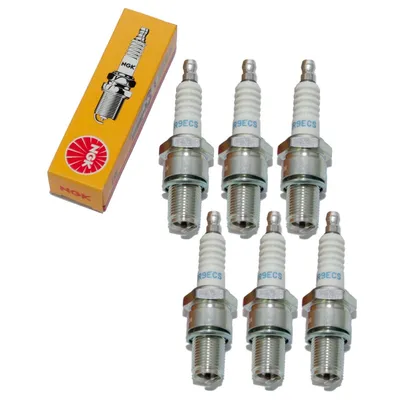 Immagine prodotto di Set di candele di accensione NGK 6x BR9ECS con soppressione delle interferenze, filettatura lunga 19,0 mm Ø 14,0 mm esagono 20,8 mm, distanza tra gli elettrodi 0,75 mm, potere calorifico 9, 3570 / 4677
