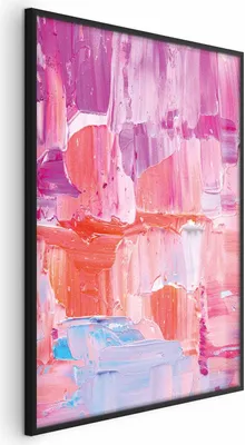 Produktbild von Posterpapier Poster - Colorful Strokes - intense shades of pink and purple on canvas 60x40 cm Muster a-B-10126-ao-a