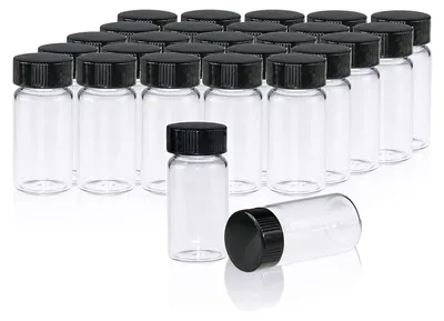 Produktbild von Glasampullen 20 ml, 20 Stück, mit Schraubverschluss, für Flüssigkeitsproben