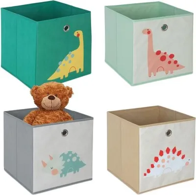 Produktbild von Aufbewahrungsbox-Set für Kinder, 4er-Set - faltbar, mit Tiermotiven