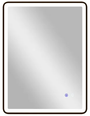 Immagine prodotto di Specchio da bagno a LED, antiappannamento, con dimmer | Colore: Nero | Dimensioni: 80x5x60 cm