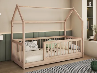 Obrázok produktu pre Detská posteľ domček 90x200 BALLARD - buk