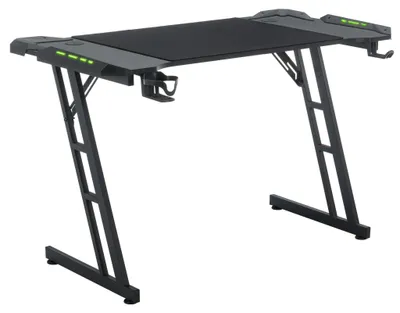 Imagen del producto de Mesa de juego - Escritorio para juegos - Mesa para ordenador - Mesa de trabajo - Mesa de comedor - Altura ajustable - Iluminación LED