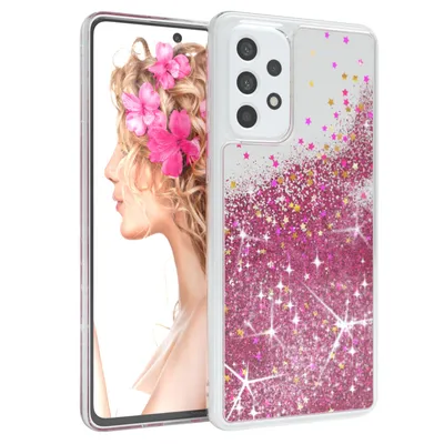 Produktbild von EAZY CASE - Glitzer Hülle kompatibel mit Samsung Galaxy A73 5G Glitzer Schutzhülle, Soft Case, Backcover Transparent mit Motiv