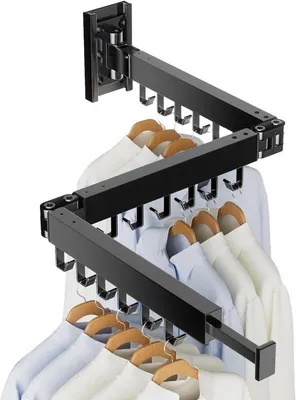 Productafbeelding van Wandrek - Droogrek - Kleding Drogen - Inklapbaar - 34 cm - Zwart