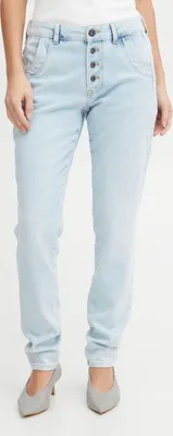 Produktbild von Pulz Jeans PZMELINA Loose Jeans Skinny Leg Damen Jeans Denim Hose mit Knopfleiste Loose-Fit