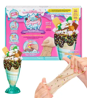 Produktbild von Sugary Crush Slime und Knete Kreativ-Set Backspiel zum selber Mischen Formen und Dekorieren kreatives Gestalten für Kinder Milkshack Chocolate