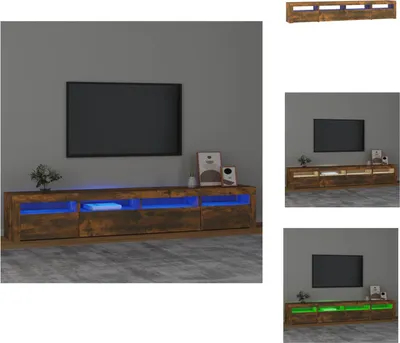 Produktbild von vidaXL TV-Schrank mit LED-Leuchten Räuchereiche 240x35x40 cm -  TV-Möbel