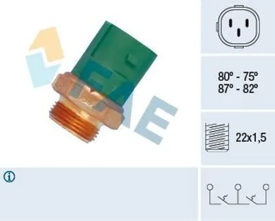 Produktbild von FAE 38165 Temperaturschalter Kühlerlüfter Thermoschalter für VW Transporter IV Bus (70B, 70C, 7DB, 7DK, 70J, 70K, 7DC, 7DJ) Transporter IV Kastenwagen