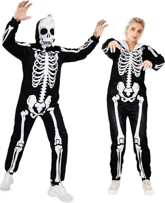 Zdjęcie produktu dla Kombinezon Halloween "Szkielet" uni  dla dorosłych, z kapturem