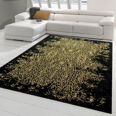 Immagine prodotto di Tappeto moderno di design in oro nero Dimensioni - 120 x 170 cm