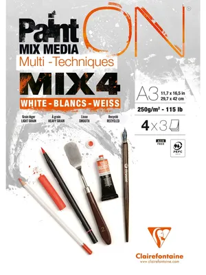 Image de PaintON-12Bl Mix 4 feuilles x 3 blocs A3 250 g