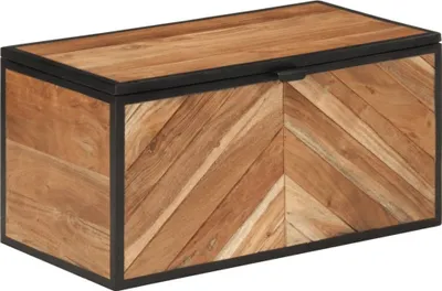 Zdjęcie produktu dla Skrzynia, 60x30x30 cm, lite drewno akacjowe i żelazo