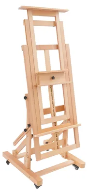 Image de Chevalet d'artiste, réglable en hauteur, construction robuste en bois, bois
