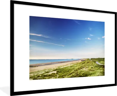 Produktbild von MuchoWow® MuchoWow® Gerahmtes Poster Strand - Düne - Grün 90x60 cm - Poster mit zchwarzem Bilderrahmen - Wanddekoration - Fotos