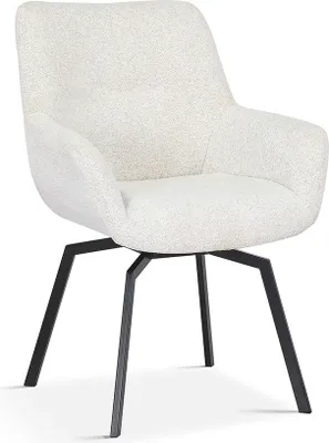 Produktbild von Stozy Bouclé Esszimmerstuhl Drehbar Chrisley Ecru